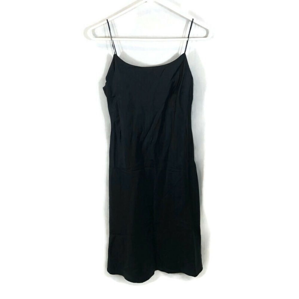 Vintage Evan Picone Black Midi Slip Dress Size 4